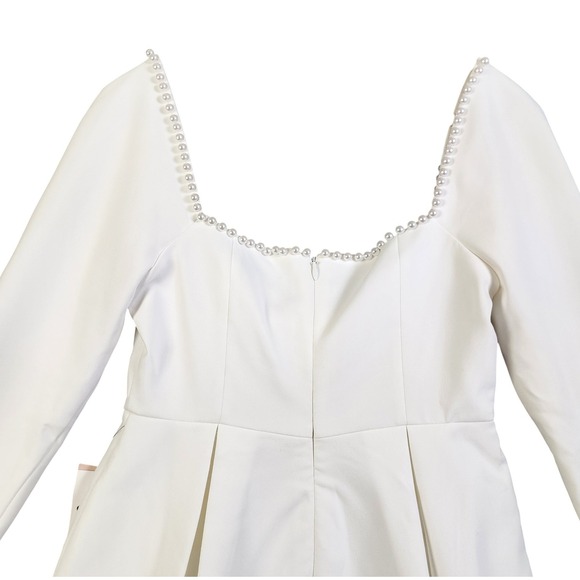 Odd Muse Womens The Ultimate Muse Pearl Dress Size XL White Square Neck Bridal - Picture 6 of 16